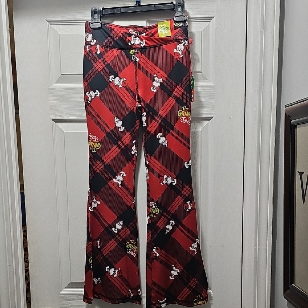 Justice GRINCH Red Plaid Kids Leggings